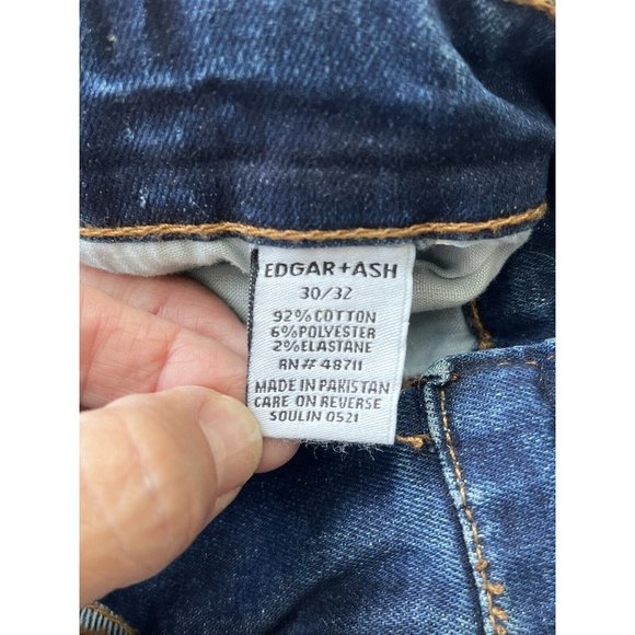 Mens Edgar + Ash 5 Pocket Denim Jeans-Slim Fit 30/32 Nwt - Picture 10 of 11